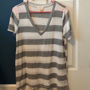 Striped v-neck